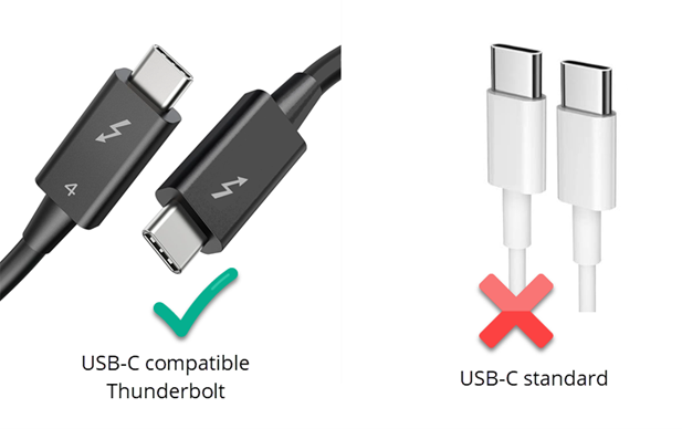 difference entre cable usb-c standard et thunderbolt